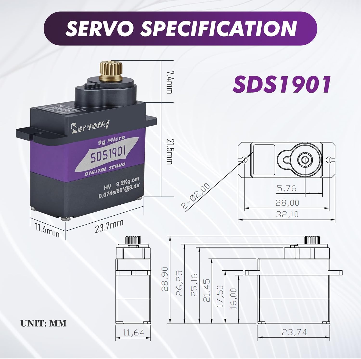 SERVOMY-SDS1901 Digitale 9G Mi - Servo Sg90 recensione e prezzo